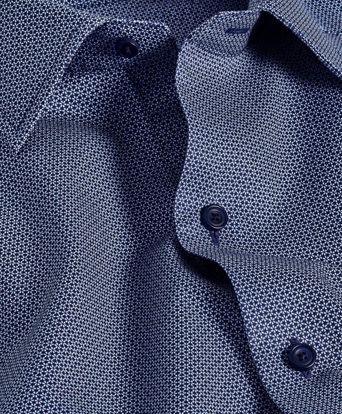 CSSM10019412 | Navy Micro Print Short Sleeve Shirt