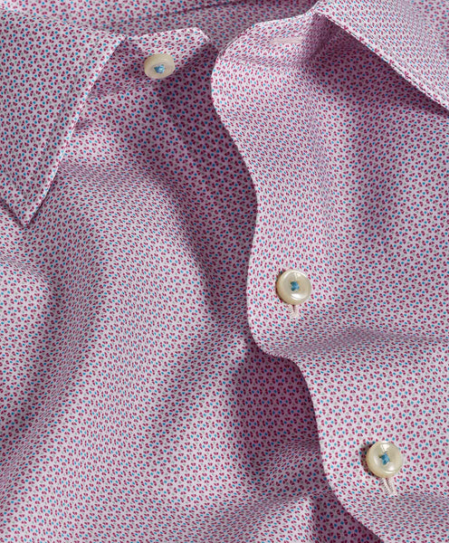 CSSM10020658 | Berry Micro Print Short Sleeve Shirt