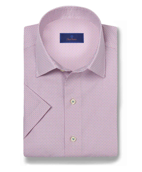 CSSM10020658 | Berry Micro Print Short Sleeve Shirt