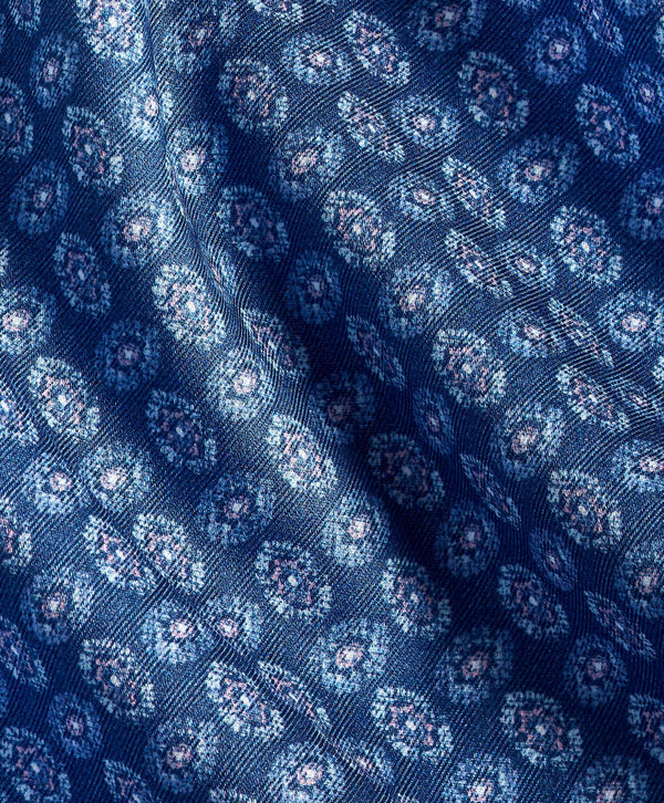 CSSM12216412 | Navy Neat Print Short Sleeve Shirt