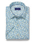 CSSM12401344 | Sage Floral Linen Blend Short Sleeve Shirt