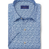 CSSM12407412 | Navy Botanical Print Short Sleeve Shirt