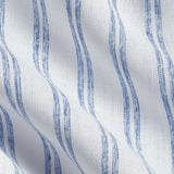 CSSM12953135 | White & Blue Linen Stripe Short Sleeve Shirt
