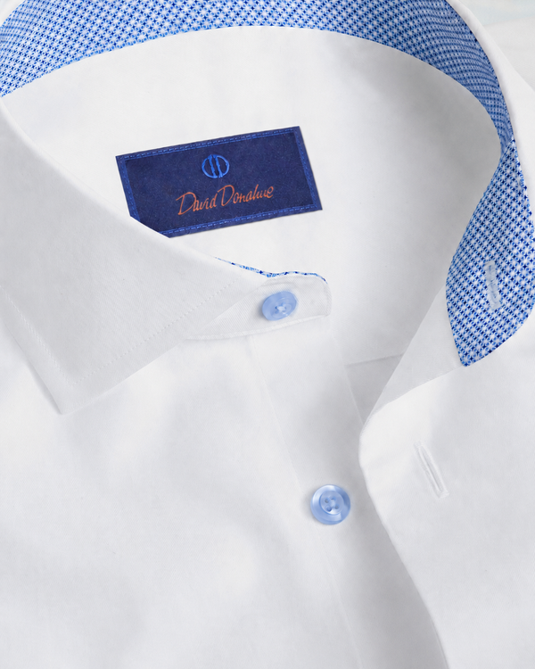 TBMS12110110 | White Twill Contrast Dress Shirt
