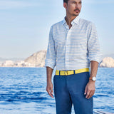 CHBD12954135 | Blue Barre Stripe Sport Shirt