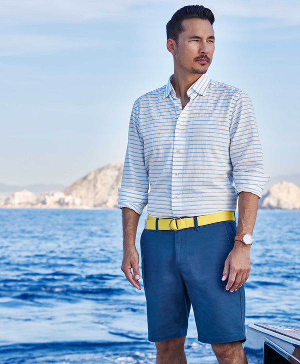CHBD12954135 | Blue Barre Stripe Sport Shirt