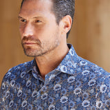 CMSW12402419 | Navy Floral Print Sport Shirt