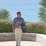 CMSW12402419 | Navy Floral Print Sport Shirt