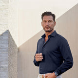 CMSK12150412 | Navy Cotton Knit Sport Shirt