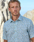 CSSM12401344 | Sage Floral Linen Blend Short Sleeve Shirt