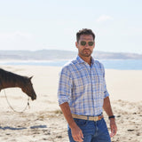 CMSW12826478 | Blue & Dune Linen Check Sport Shirt