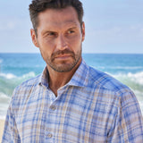CMSW12826478 | Blue & Dune Linen Check Sport Shirt