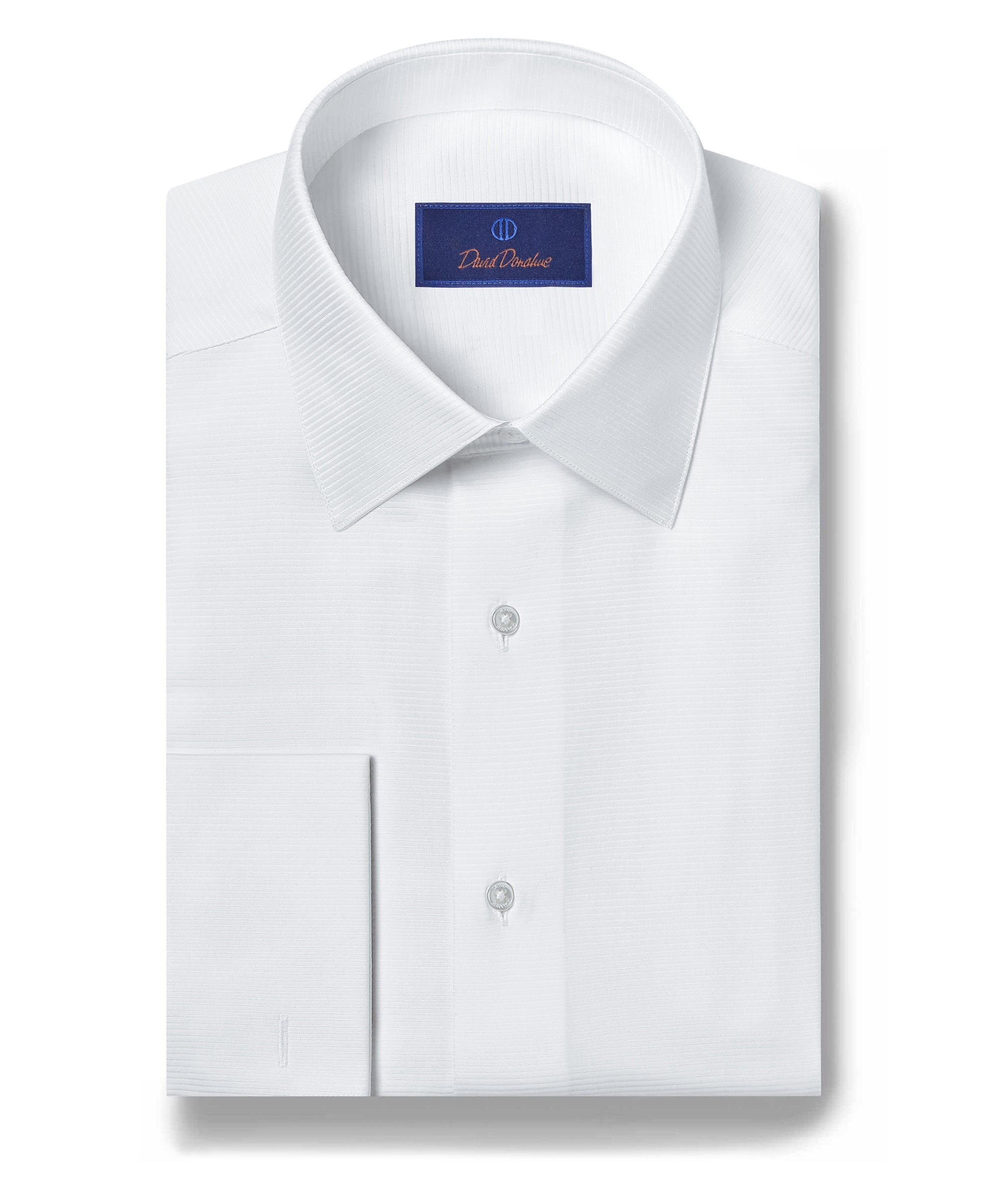 david donahue FS3810110 | Horizontal Rib French Cuff Formal Shirt Shirt