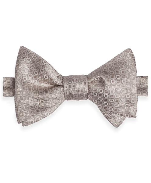 HT07076044 | Silver Geometric Self-Tie Bow Tie