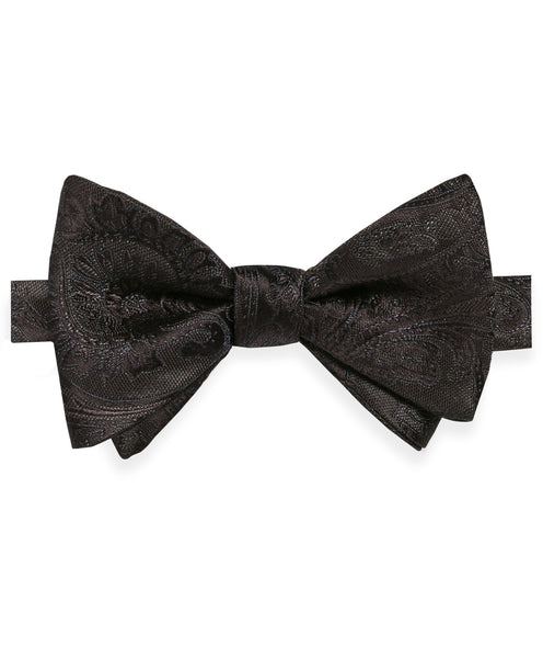 HT07587002 | Black Paisley Self-Tie Bow Tie