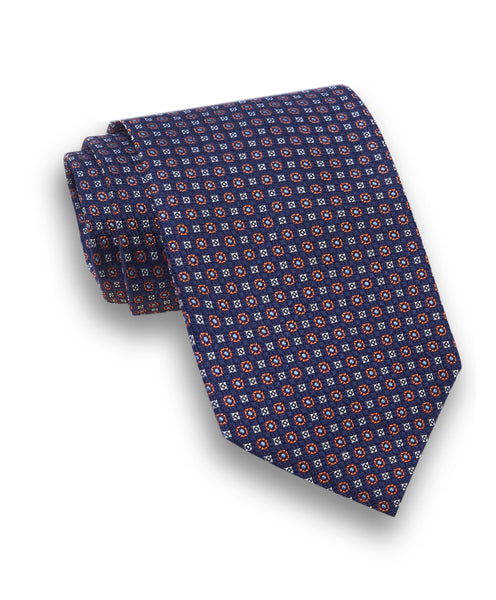 NTR07094417 | Navy & Orange Micro Neat Tie