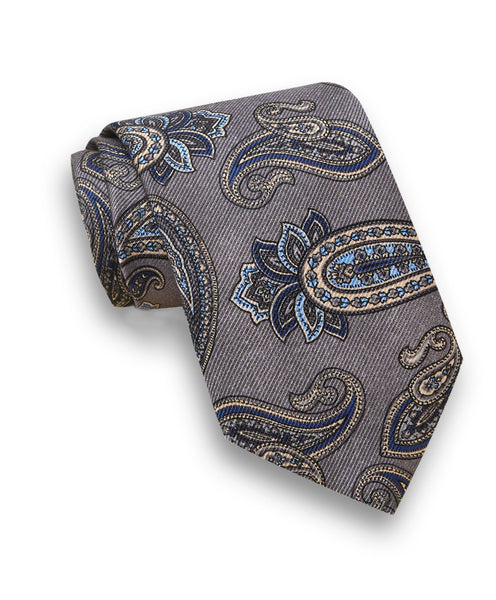 NTR07597010 | Charcoal Paisley Twill Print Tie