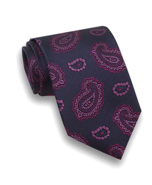 NTR07599498 | Navy & Berry Paisley Tie
