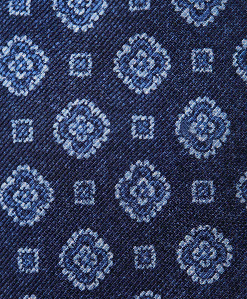 NTR07795412 | Navy Medallion Print Tie