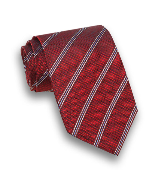 NTR07989600 | Red Textured Stripe Tie