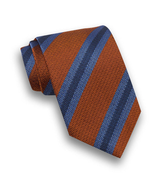 NTR07995804 | Pumpkin & Blue Melange Stripe Tie