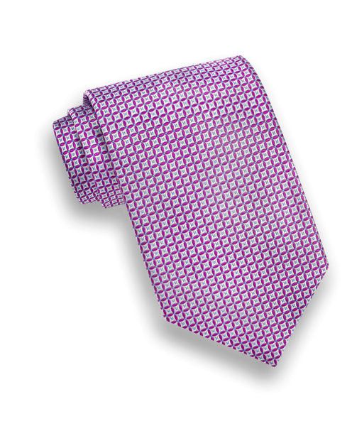 NTR08096551 | Lilac & White Textured Diamond Tie