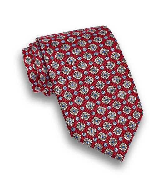 NTR10697600 | Red Geometric Jacquard Tie