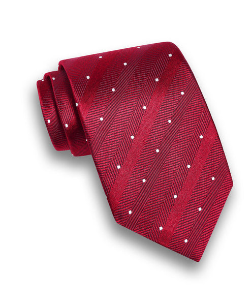 NTR11398600 | Red Jacquard Dot Silk Tie