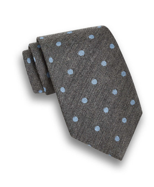 NTR11399020 | Gray & Blue Dot Cashmere Tie