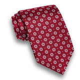 NTR11687600 | Red Jacquard Geometric Silk Tie