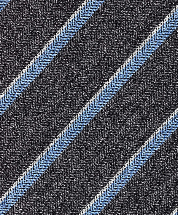 NTR11994020 | Gray & Sky Stripe Cashmere Blend Tie