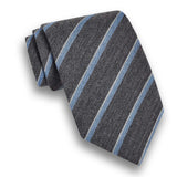 NTR11994020 | Gray & Sky Stripe Cashmere Blend Tie