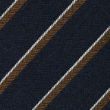 NTR11994412 | Navy & Chocolate Stripe Cashmere Blend Tie
