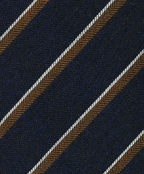 NTR11994412 | Navy & Chocolate Stripe Cashmere Tie