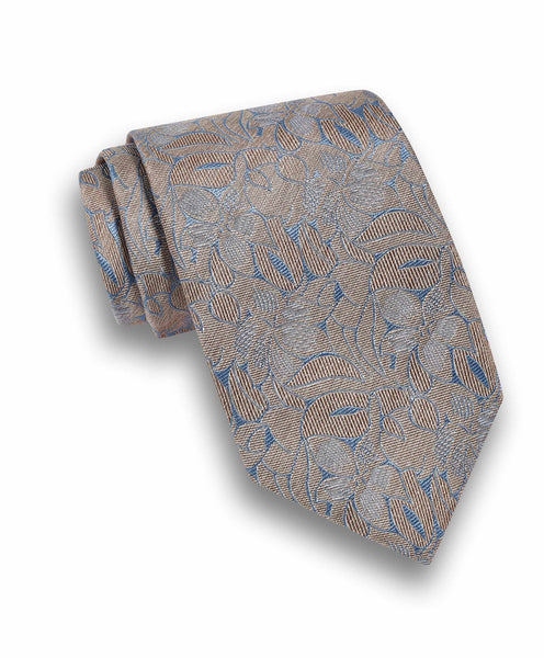 NTR12499292 | Dune Floral Jacquard Silk Tie – David Donahue