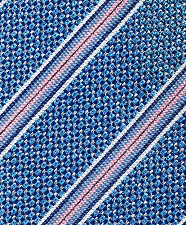 NTR12993412 | Navy Stripe Jacquard Silk Tie