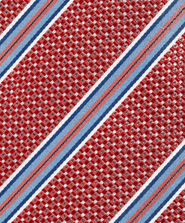 NTR12993840 | Coral Stripe Jacquard Silk Tie