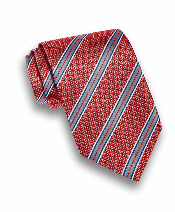 NTR12993840 | Coral Stripe Jacquard Silk Tie