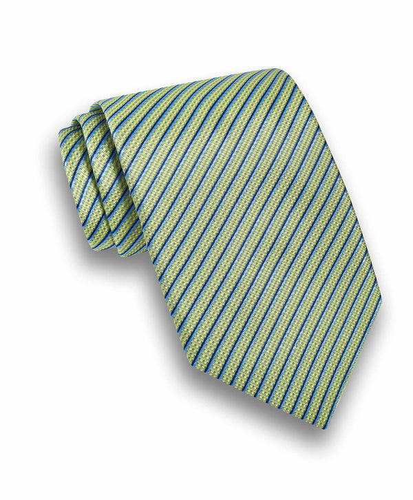 NTR12998327 | Green Stripe Jacquard Silk Tie