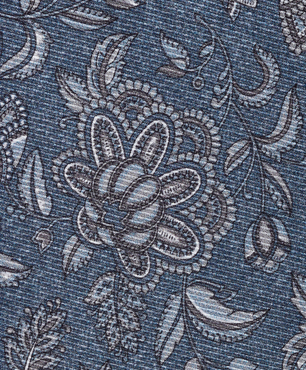 NTR13498476 | Denim Floral Silk Tie