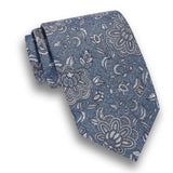 NTR13498476 | Denim Floral Silk Tie