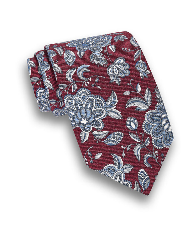 NTR13498615 | Merlot Floral Silk Tie