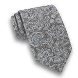 NTR13499010 | Charcoal Floral Silk Bourette Tie