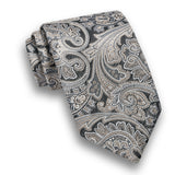 NTR13596010 | Charcoal Paisley Jacquard Silk Tie