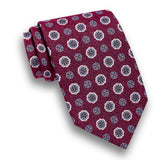 NTR13691615 | Merlot Geometric Silk Tie