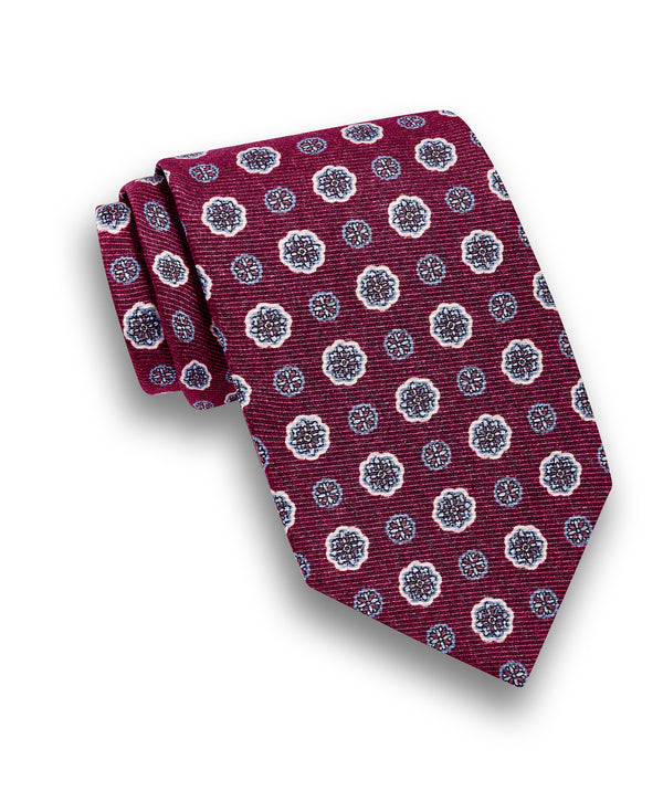 NTR13691615 | Merlot Geometric Silk Tie