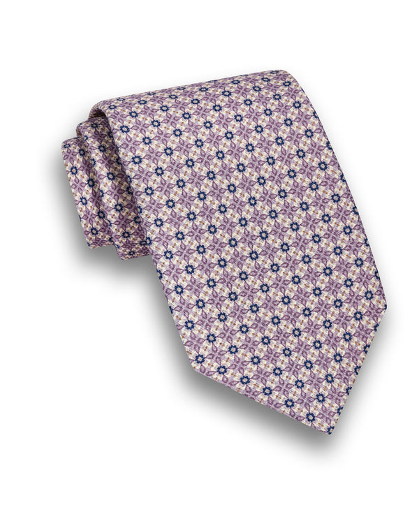 NTR13692534 | Lilac Geometric Silk Tie