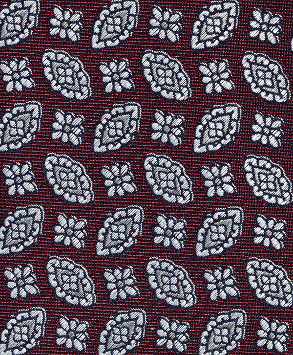 NTR13696600 | Red Geometric Jacquard Silk Blend Tie