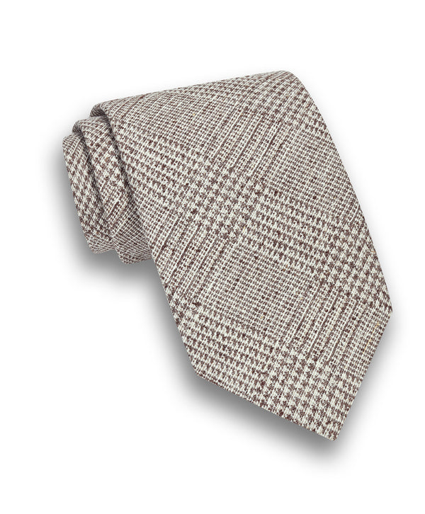 NTR13899212 | Chocolate Plaid Silk Bourette Tie