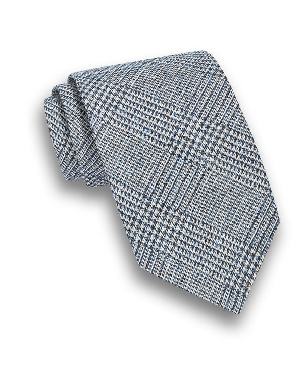 NTR13899476 | Denim Plaid Silk Bourette Tie